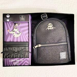 Disney Nightmare Before Christmas 3 Piece Set Mini Backpack, ID Wallet, Keychain
